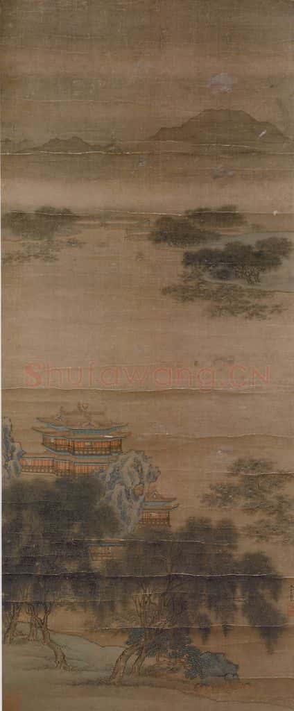  王雲《楼阁图》书画作品