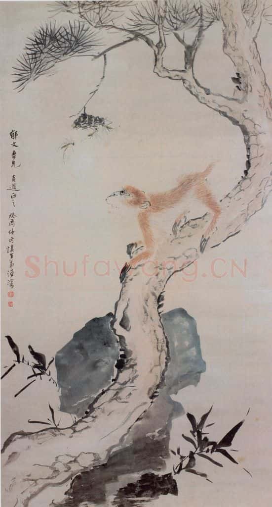 汪慎生《封侯图》书画作品