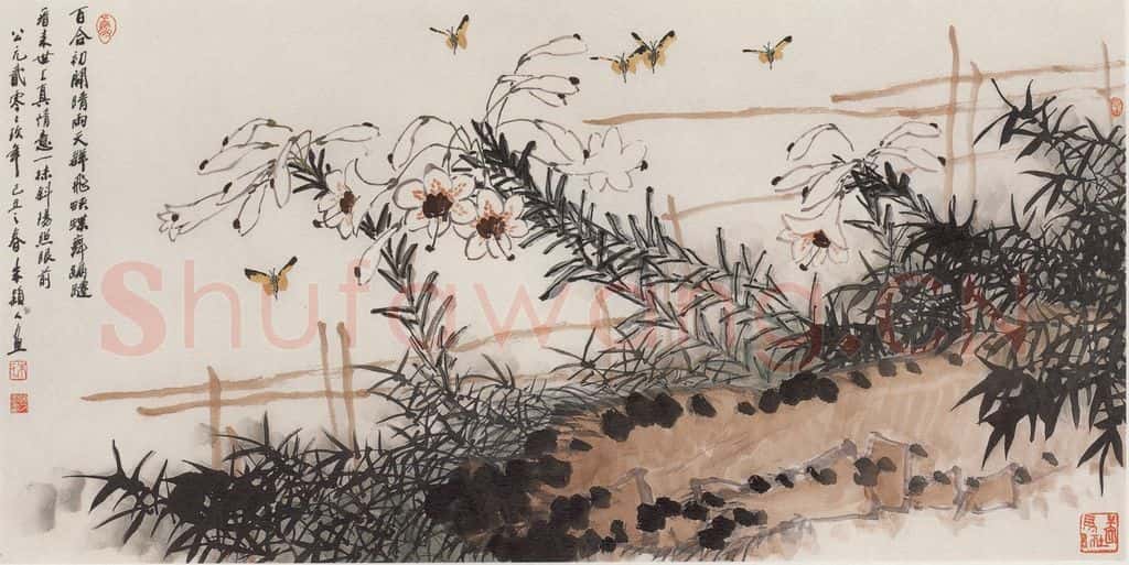 2009年 朱颖人《一抹斜阳》书画作品