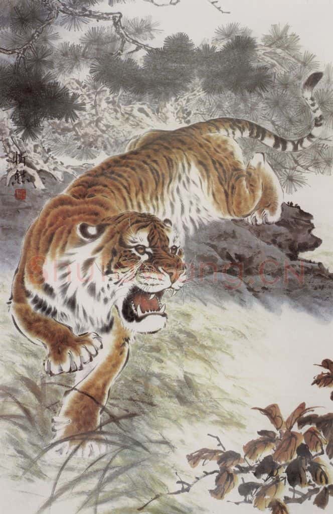 1983年 段忻然《虎》书画作品