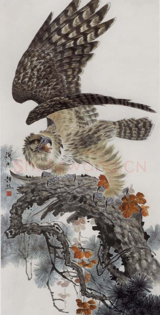 1978年 段忻然《鹰》书画作品