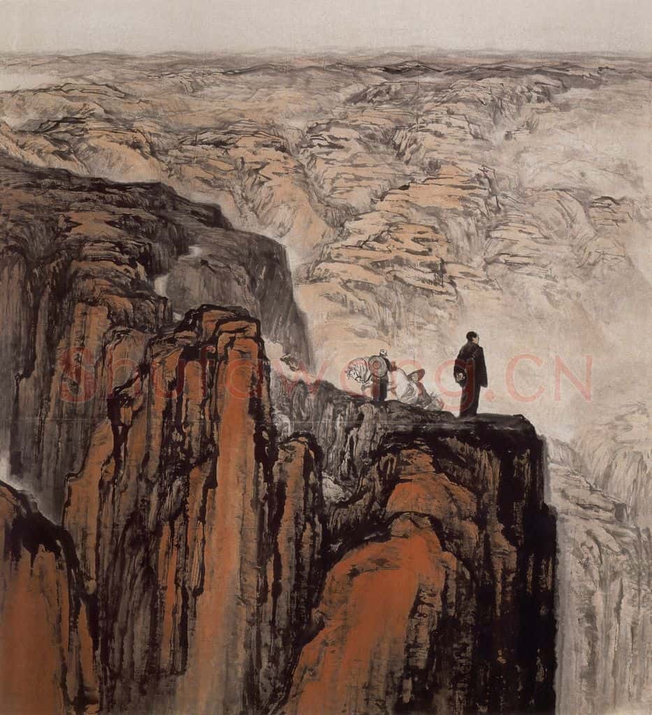 1959年 石鲁《转战陕北》书画作品