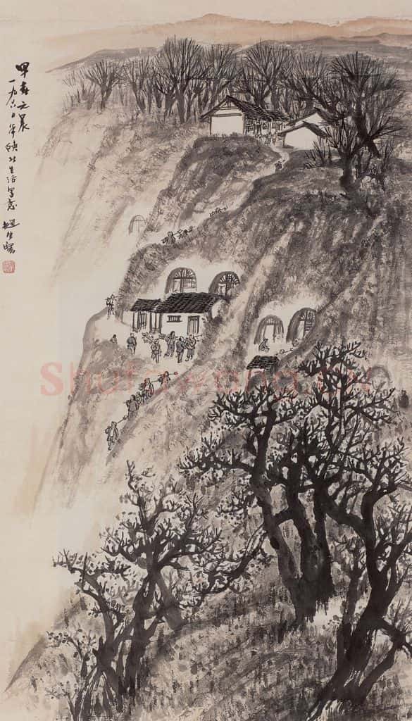 1960年 赵望云《早春之晨》书画作品