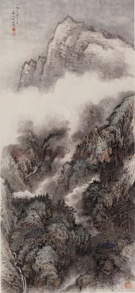 1961年 秦仲文《峨眉山色》书画作品
