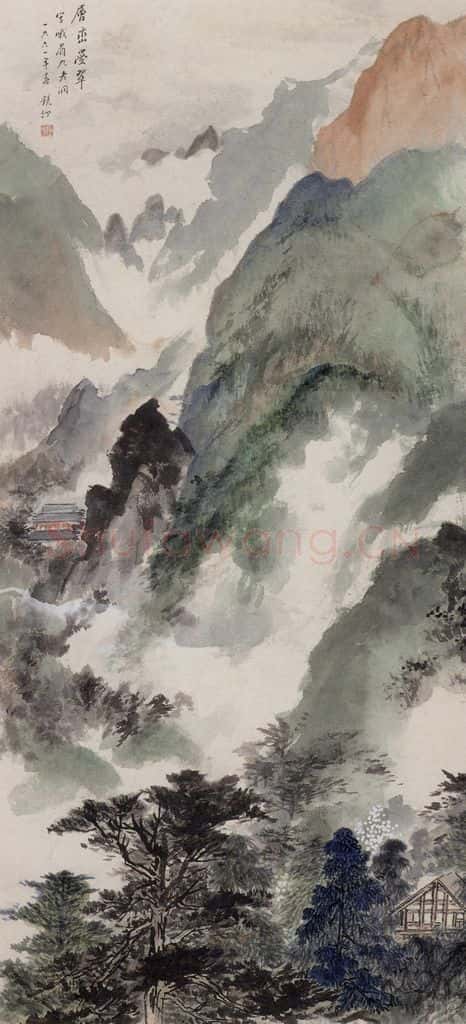 1961年 吴镜汀《层峦叠嶂》书画作品