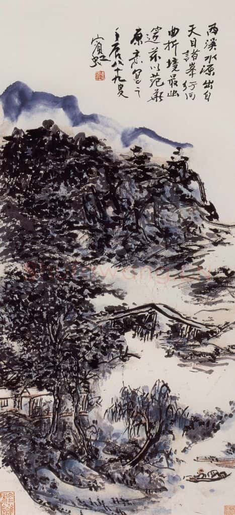 1952年 黄宾虹《西溪放棹图》书画作品