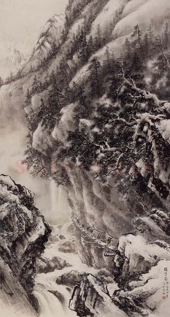 1954年 黎雄才《为祖国寻找更多的资源》书画作品