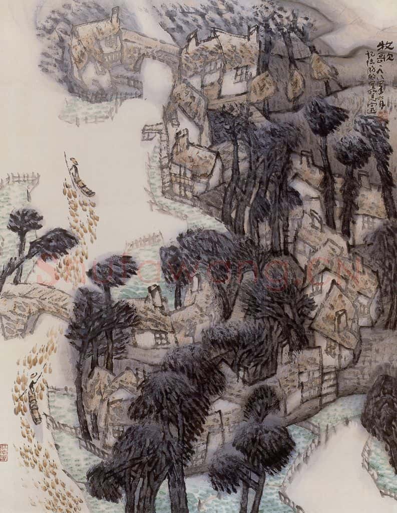 1984年 陈向迅《牧歌》书画作品