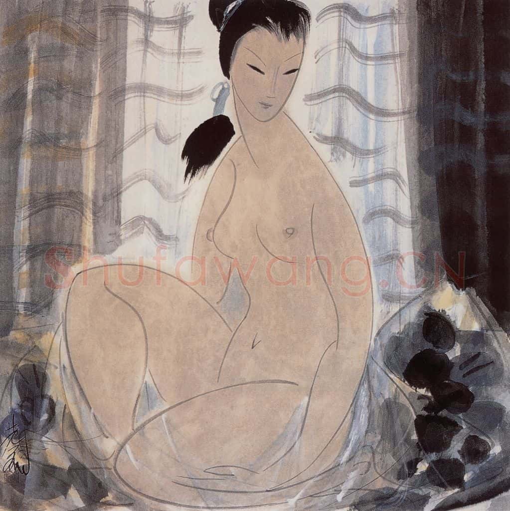 1980年代 林风眠《人体》书画作品
