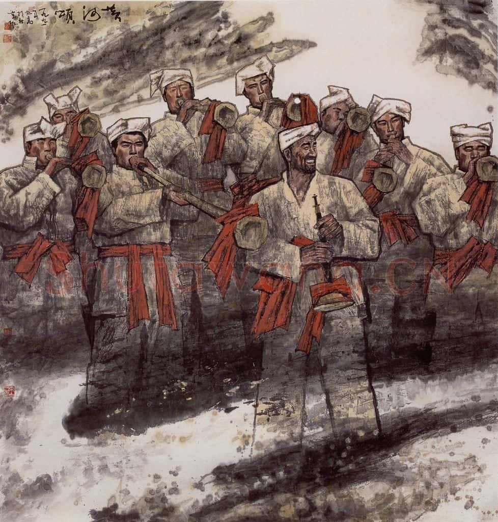 1991年 谢志高《黄河颂》书画作品