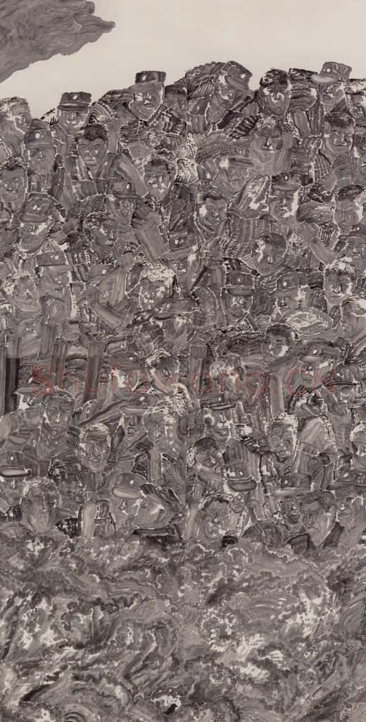 1998年 周京新 战洪图 书画作品
