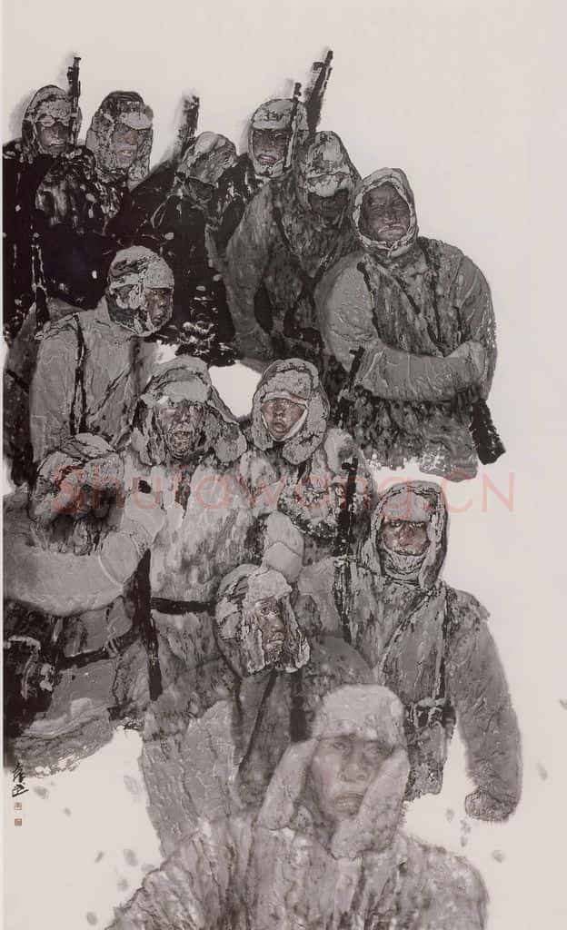 2003年 袁武《抗联组画-生存》书画作品