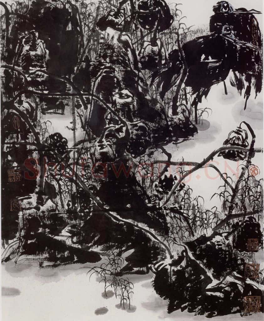 2007年 高卉民《秋雪》书画作品