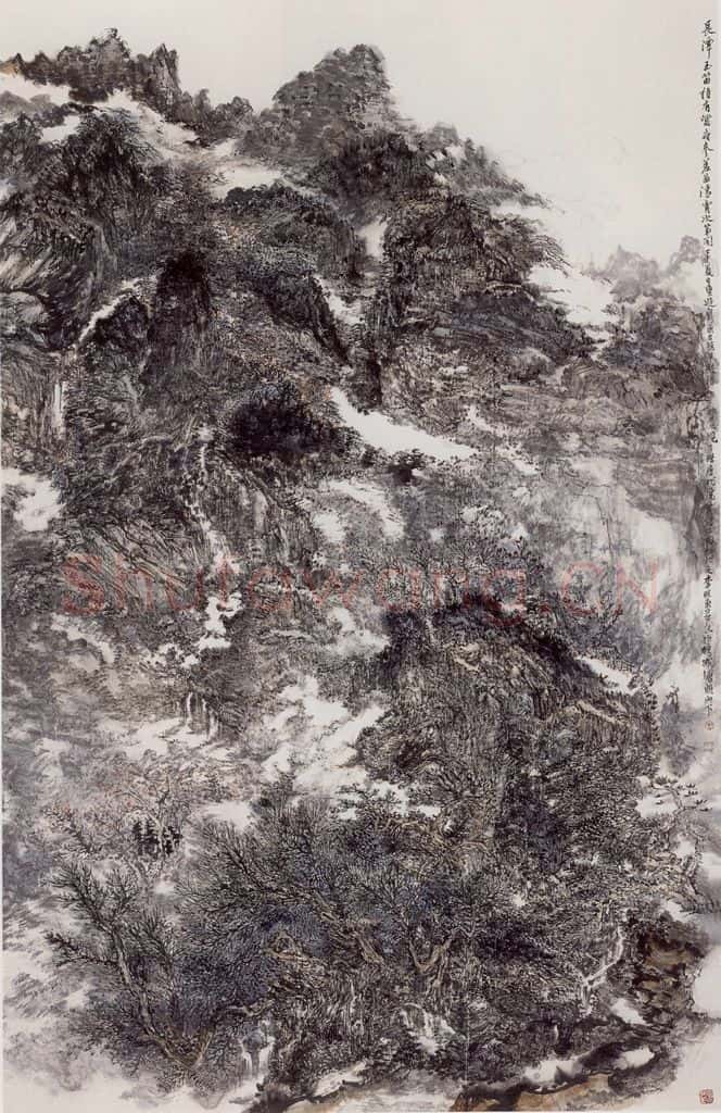 2007年 龙瑞《金色太行》书画作品