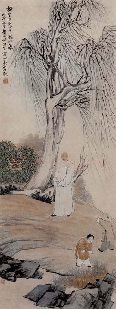1868年 任伯年《榴生像》书画作品