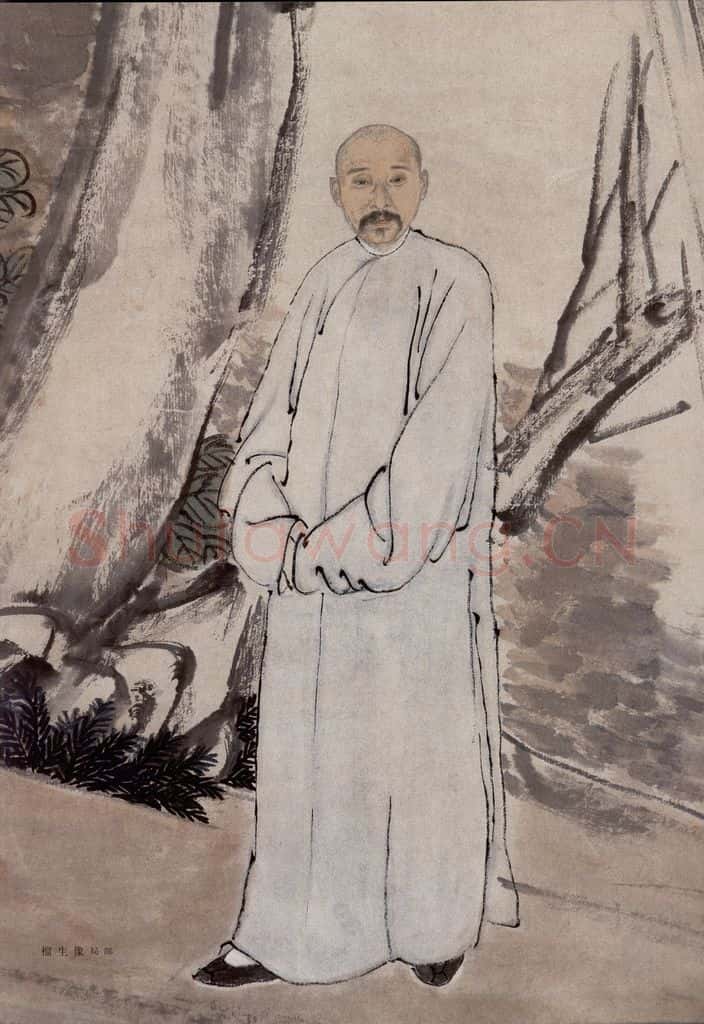 1868年 任伯年《榴生像》书画作品