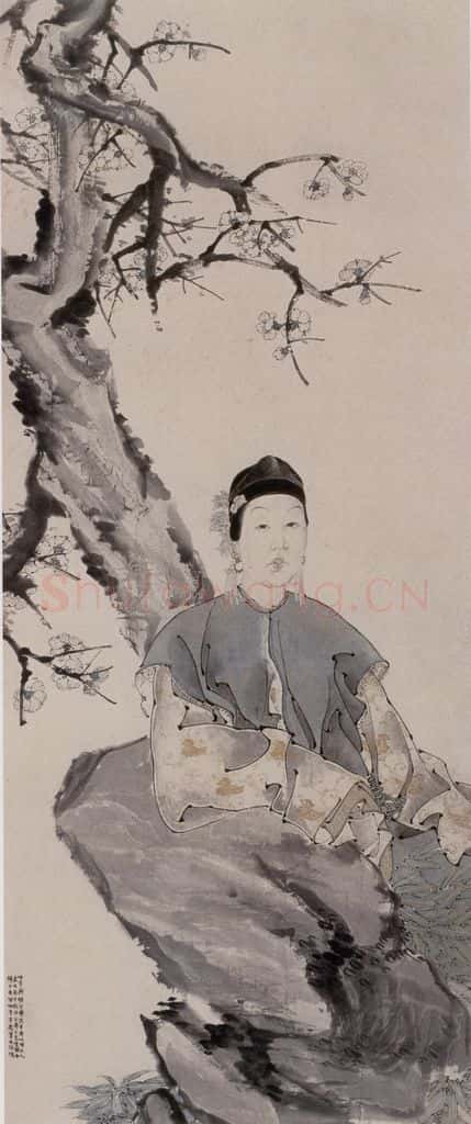 1868年 任伯年《胡公寿夫人像》书画作品