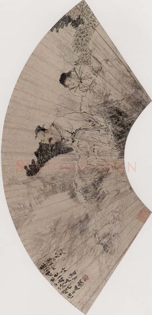 1879年 任伯年《花鸟人物集锦册十二开》书画作品