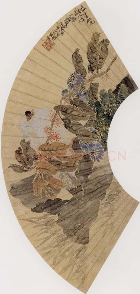 1868年 任伯年《秋英有吉》书画作品