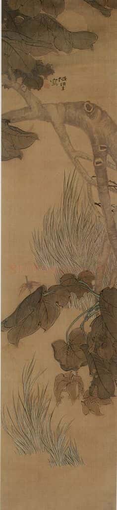 任伯年《花卉四条屏》书画作品