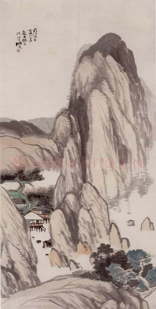 1870年 任伯年《仿大涤子山水》书画作品