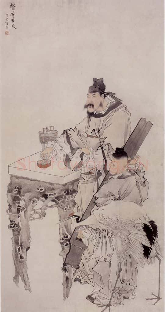 约19世纪70年代初期 任伯年《焚香告天》书画作品