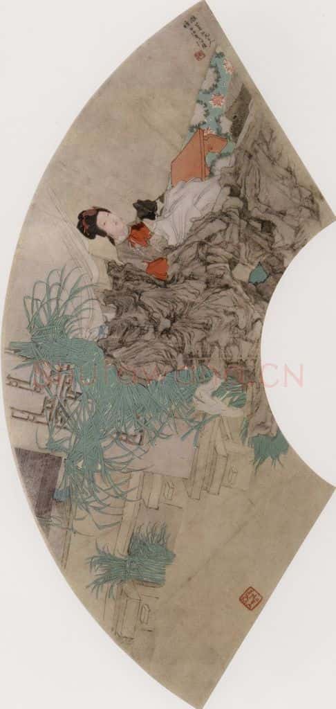 约19世纪70年代初期 任伯年《人物图》书画作品