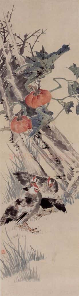 1872年 任伯年《花鸟四条屏》书画作品