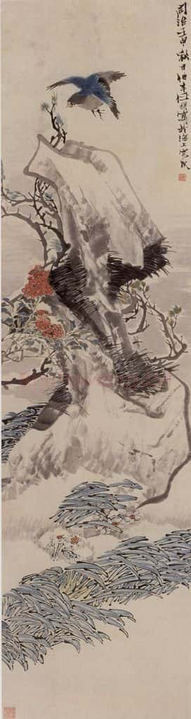 任伯年《花鸟四条屏》书画作品
