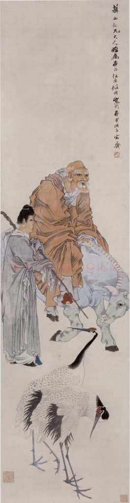 约19世纪70年代中期 任伯年《紫气东来图》书画作品