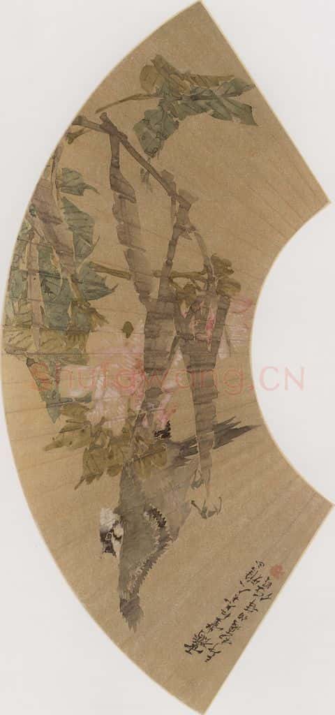1879年 任伯年《仕女花鸟册十二开》书画作品