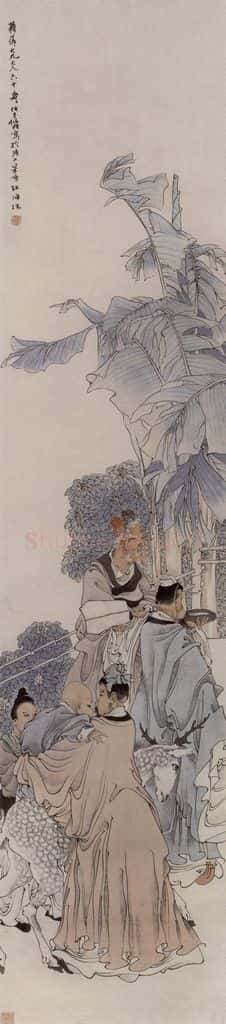 约19世纪70年代中期 任伯年《三星图》书画作品