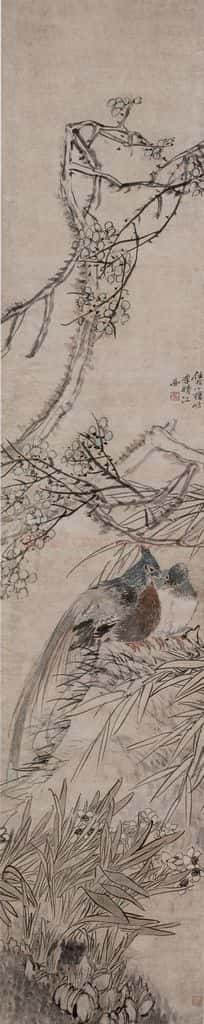 1866年 任伯年《翎毛花卉图》书画作品