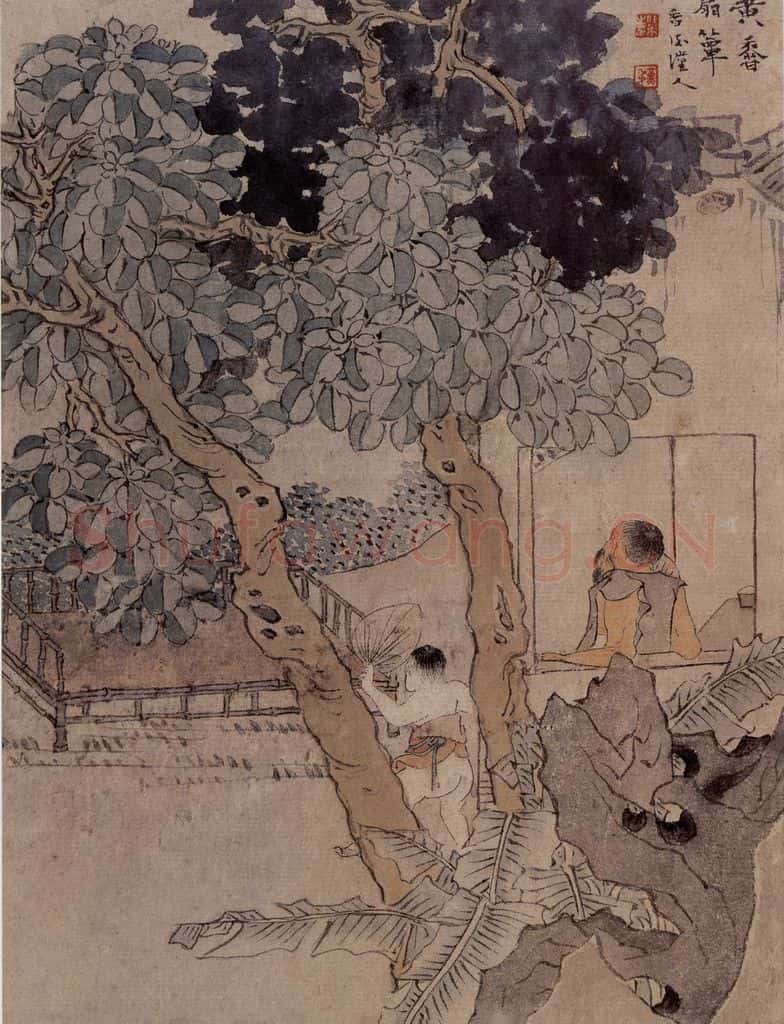 1866年 任伯年《二十四孝图》书画作品