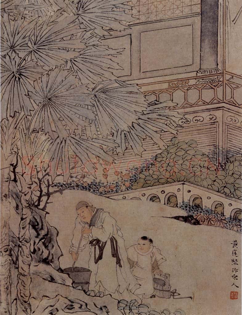 1866年 任伯年《二十四孝图》书画作品
