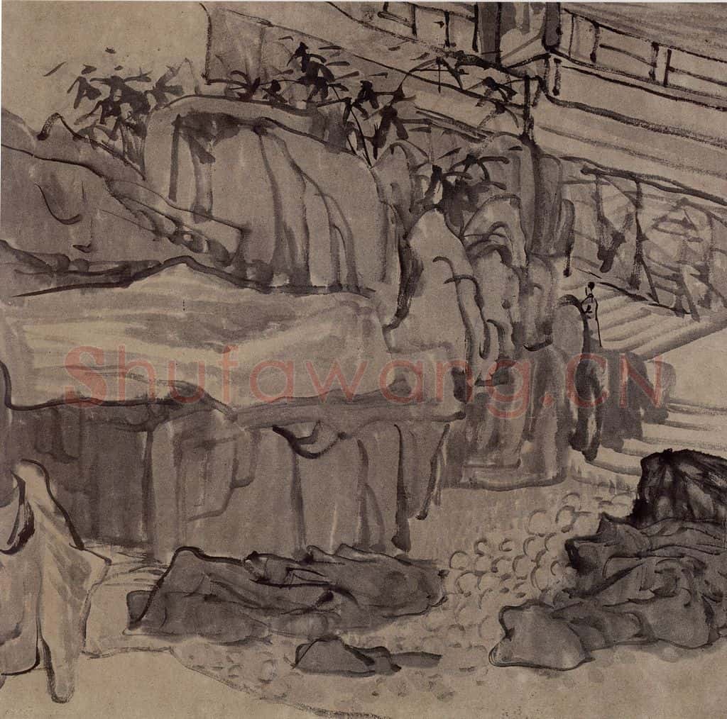 1867年 任伯年《紫阳纪游图》书画作品