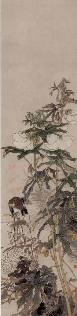 任伯年《花鸟四条屏》书画作品