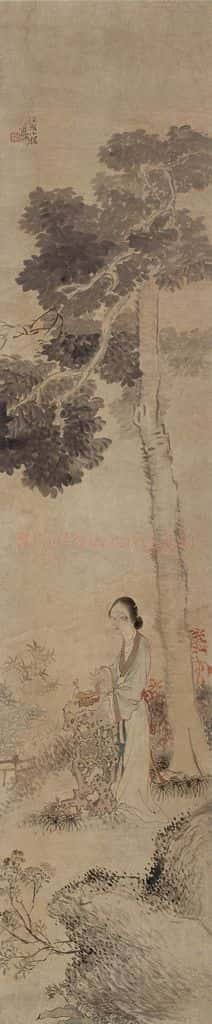 任伯年《四季人物条屏》书画作品