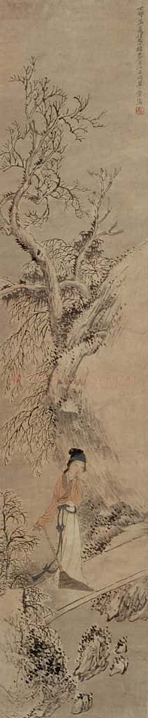 任伯年《四季人物条屏》书画作品