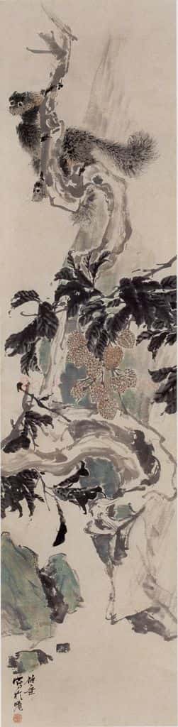 1877年 任伯年《花鸟四屏》书画作品