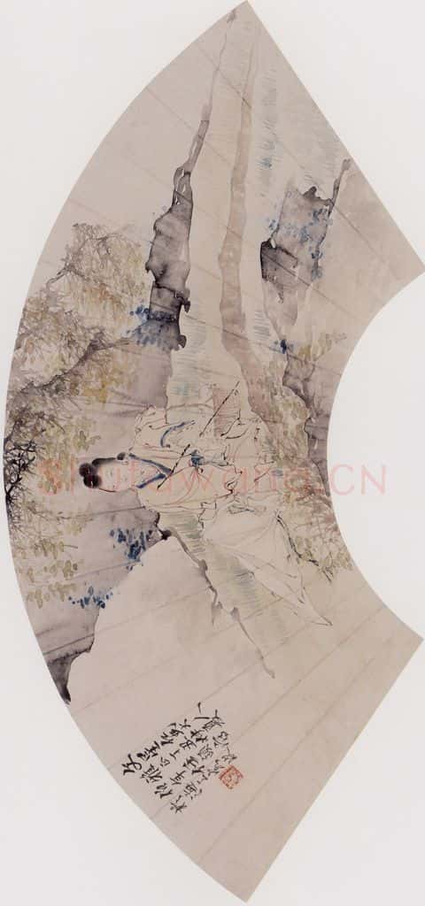 1877年 任伯年《人物图》书画作品