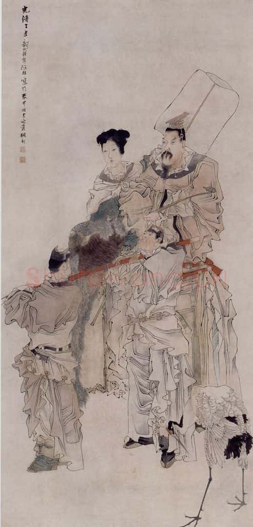 1877年 任伯年《人物图》书画作品