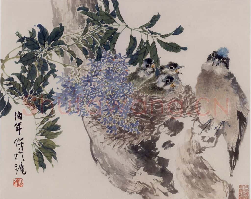 1877年 任伯年《花鸟册八开》书画作品