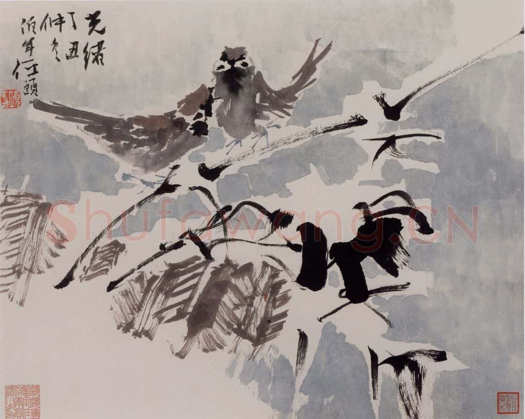 1877年 任伯年《花鸟册八开》书画作品