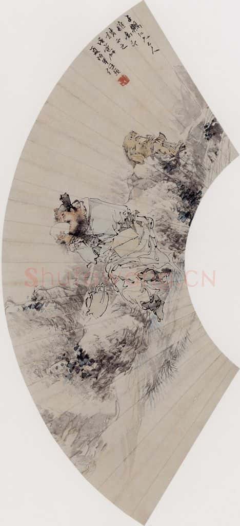 1878年 任伯年《醉钟馗》书画作品