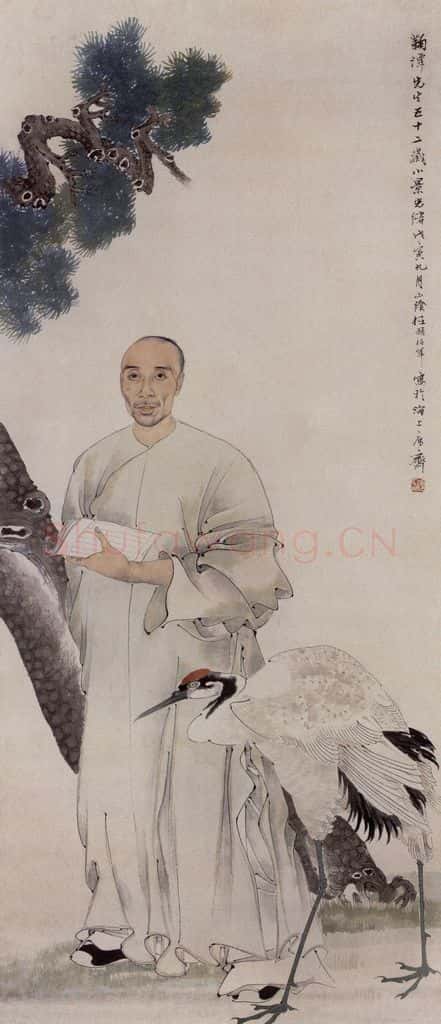 1878年 任伯年《吴淦像》书画作品