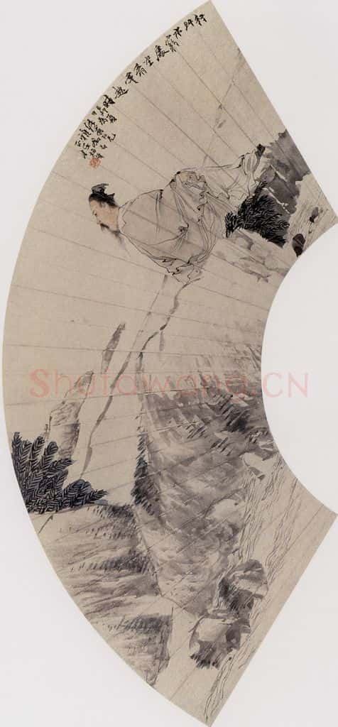 1879年 任伯年《人物花鸟册八开》书画作品