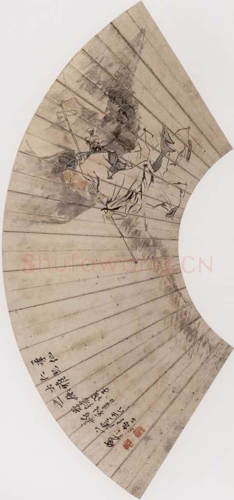 1888年 任伯年《人物花鸟册八开》书画作品