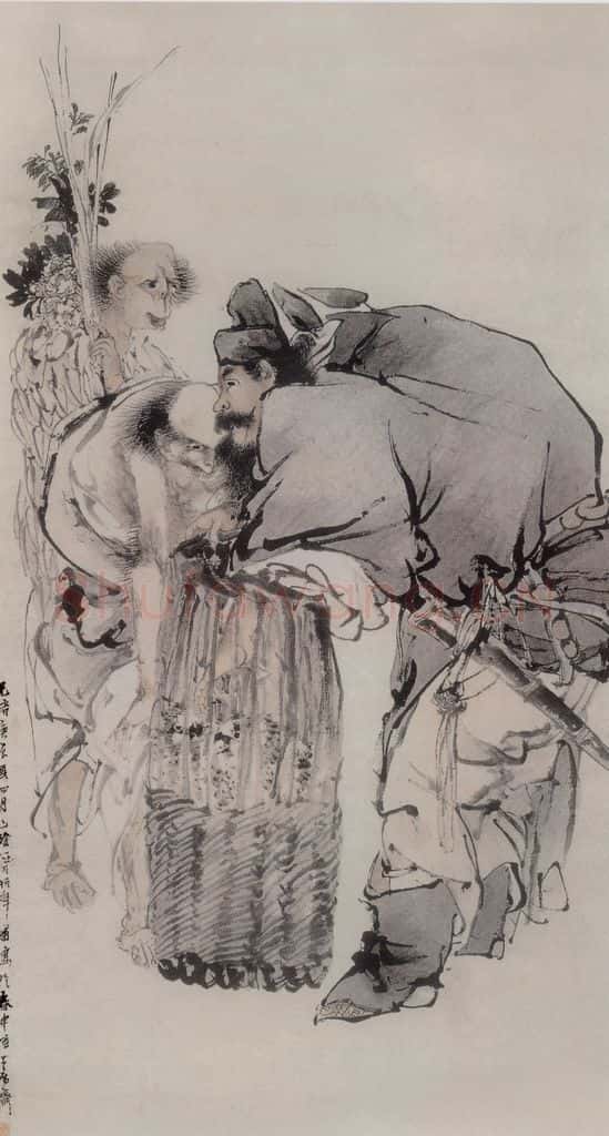 1880年 任伯年《钟馗捉鬼》书画作品