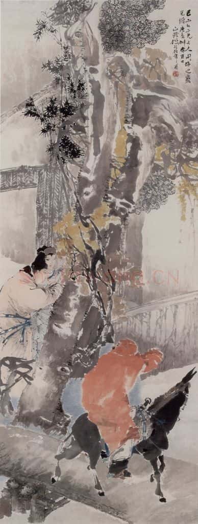 1880年 任伯年《风尘三侠图》书画作品